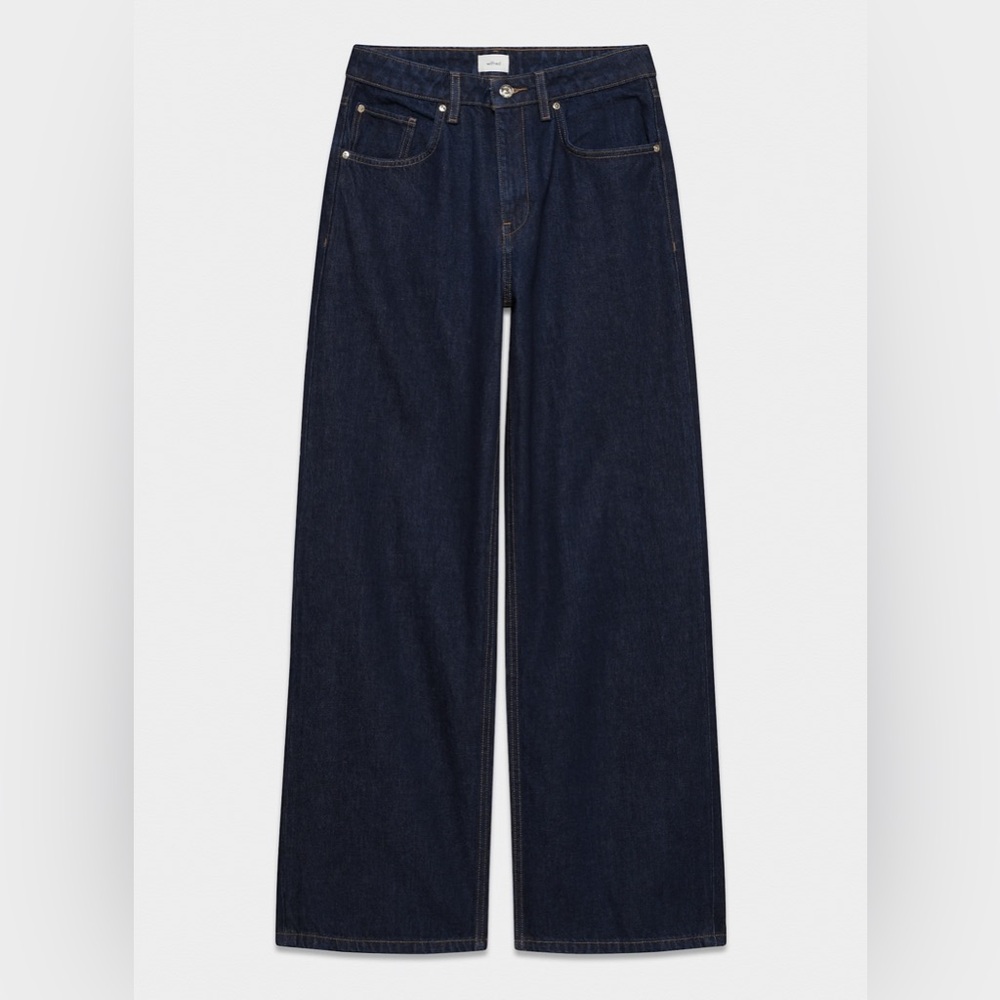 Aritzia Wilfred dark blue stardom high rise straight jeans sz 28 new
